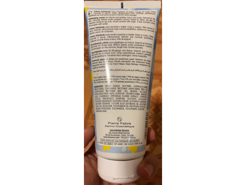 Klorane Bebe Moisturizing Cream, 6.7 fl oz/200 mL
