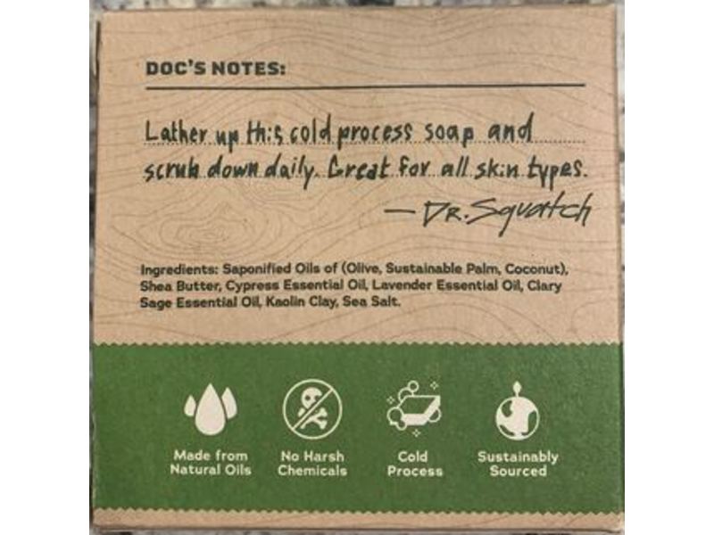 Dr. Squatch Men's Natural Alpine Sage Soap, Cypress & Sage Oils, 5 oz