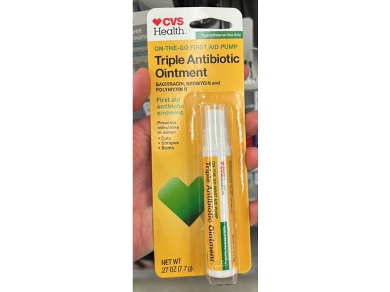 CVS Health Triple Antibiotic Ointment, Bacitracin + Neomycin & Polymyxin B, 0.27 oz/7.7 g