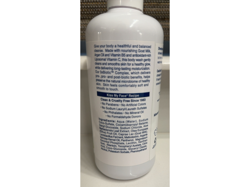 Kiss My Face Body Wash, Goat Milk, 16 fl oz/473mL