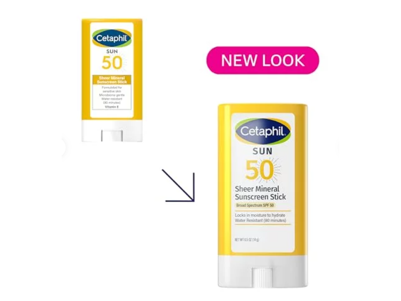Cetaphil Sheer Mineral Sunscreen Stick, SPF 50, 0.5 oz/14 g