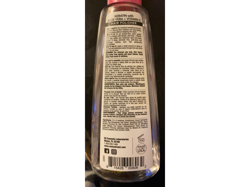 Every Strand Keratin Hair Polisher, Aloe Vera + Vitamin E, 6 fl oz/177 mL