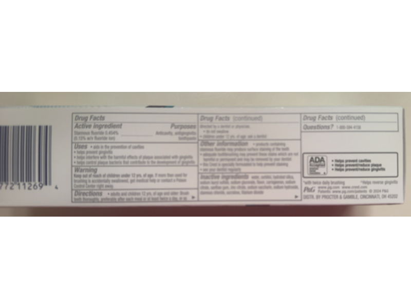 Crest Pro-Health Gum Detoxify Gentle Whitening Fluoride Toothpaste, 4.8 oz/136 g