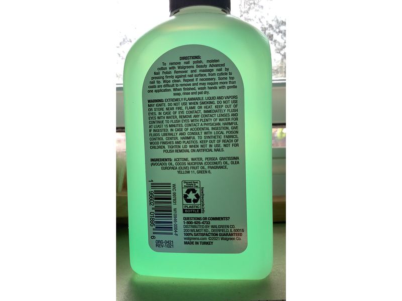 Walgreen Advanced Nail Polish Remover, 10 fl oz/295.7 mL