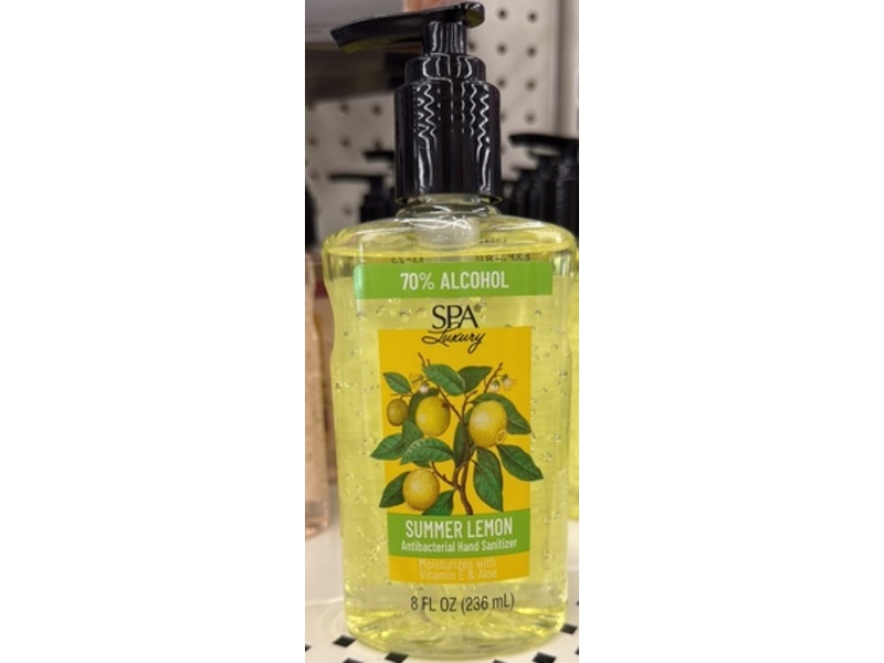 Spa Antibacterial Hand Sanitizer, Summer Lemon, 8 fl oz/236 mL