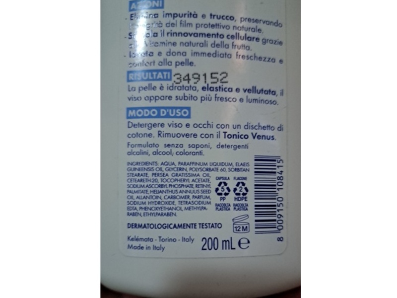 Venus Hydrating Face & Eyes Cleansing Milk, 200 mL