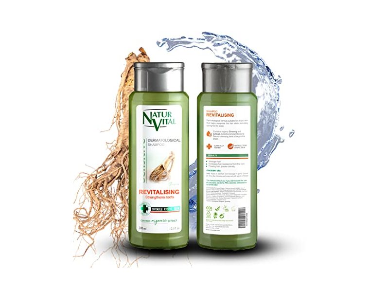 NaturVital Dermatological Shampoo, Sensitive + Revitalizing, Ginseng, 10.1 fl oz/300 mL