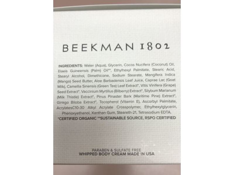 Beekman 1802 Pure Goat Milk Whipped Body Cream, 16 fl oz/473 mL
