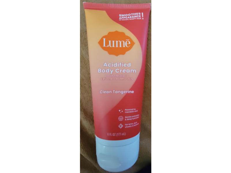 Lume Acidified Body Cream, Clean Tangerine, 6 fl oz/117 mL