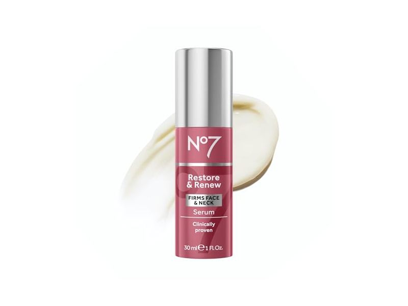 No7 Restore & Renew Firms Face & Neck Serum, 1 fl oz/30 mL