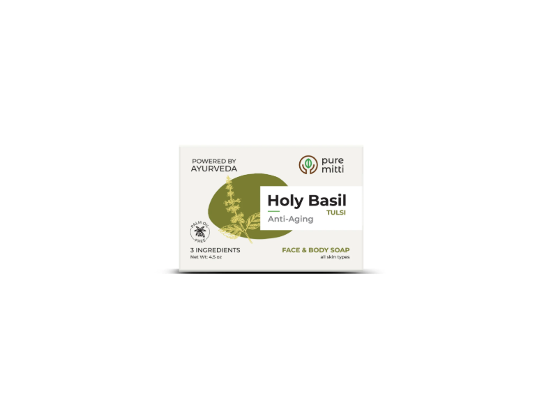 Pure Mitti Anti-Aging Face & Body Soap, Holy Basil, 4.5 oz