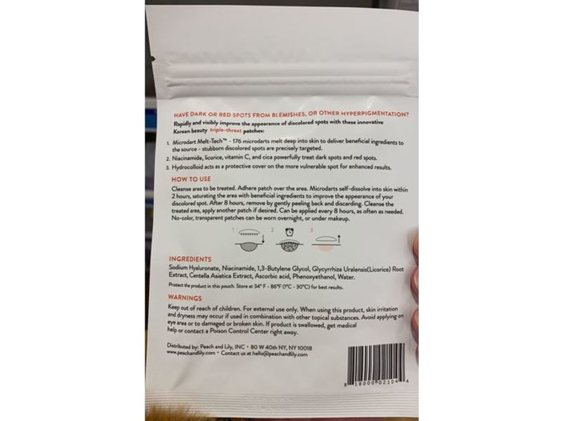 Peach & Lily Peach Slices Dark Spot Microdarts, 9 Patches