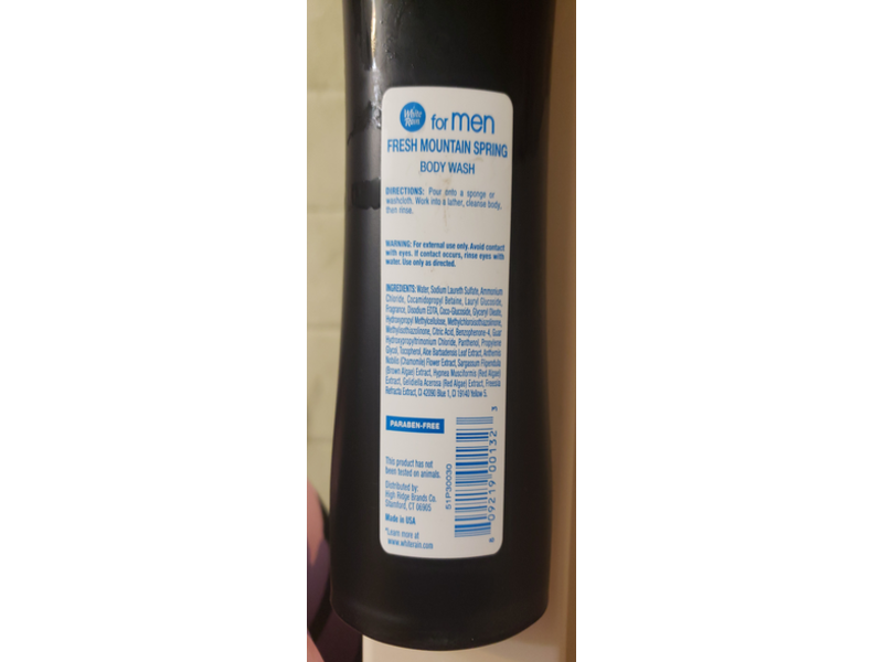 White Rain Men Body Wash, Fresh Mountain Spring, 15 fl oz/443 mL, Pack Of 3