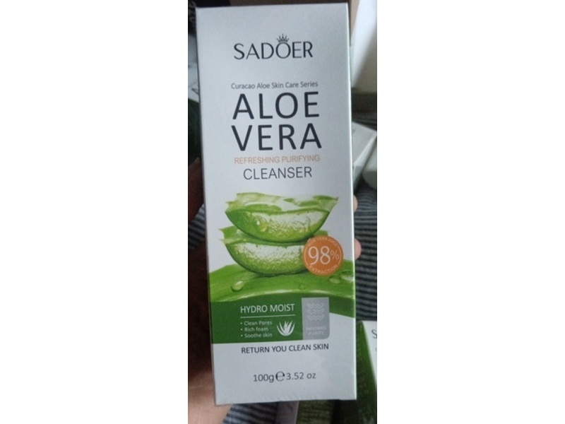 Sadoer Refreshing Purifying Cleanser, Aloe Vera, 3.52 oz/100 g