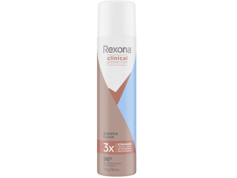 Rexona Clinical Protection Antiperspirant Deodorant, Shower Clean, 180 mL