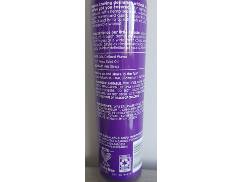 Aussie Miracle Waves Soft Foam Hair Mousse, 6 oz/170 g