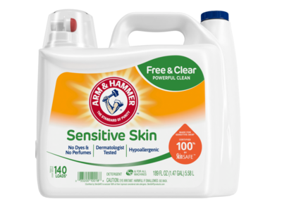 Arm & Hammer Sensitive Skin Detergent, Free & Clear, 140 loads, 189 fl oz/5.58 L