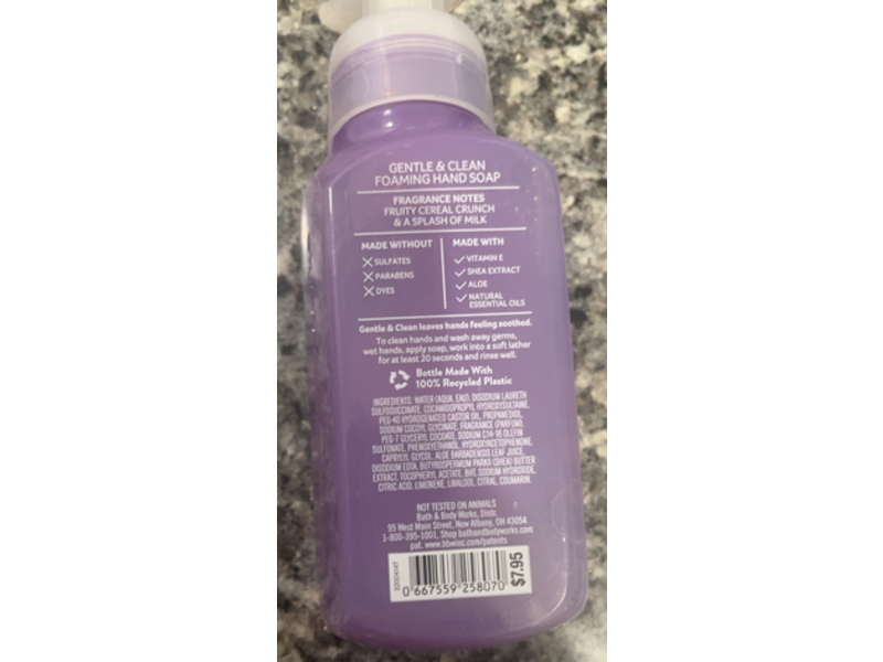 Bath & Body Works Gentle & Clean Foaming Hand Soap, Rainbow Cereal, 8.75 fl oz/259 mL