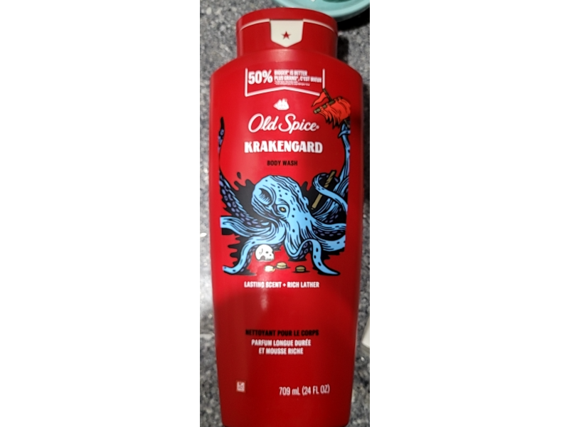 Old Spice Krakengard Body Wash, Lasting Scent + Rich Lather, 24 fl oz/709 mL, Pack Of 4