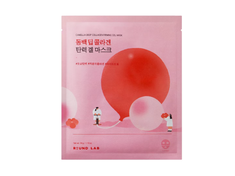 Round Lab Camellia Deep Collagen Firming Gel Mask, 1.19 oz/34 g, Pack Of 4