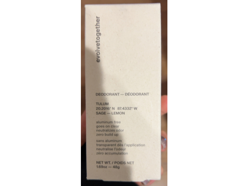 Evolvetogether Deodorant, Tulum, 1.69 oz/48 g