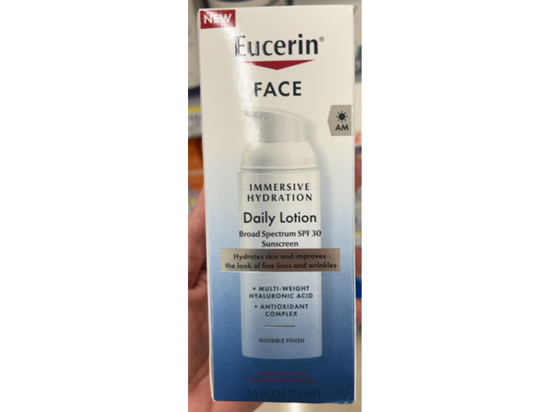 Eucerin Immersive Hydration Sunscreen Daily Lotion, SPF 30, 2.5 fl oz/75 mL
