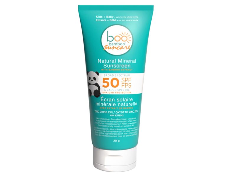 Boo Bamboo Natural Mineral Sunscreen, SPF 50, Bamboo Extract & 25% Zinc Oxide, 214 g, Pack Of 3