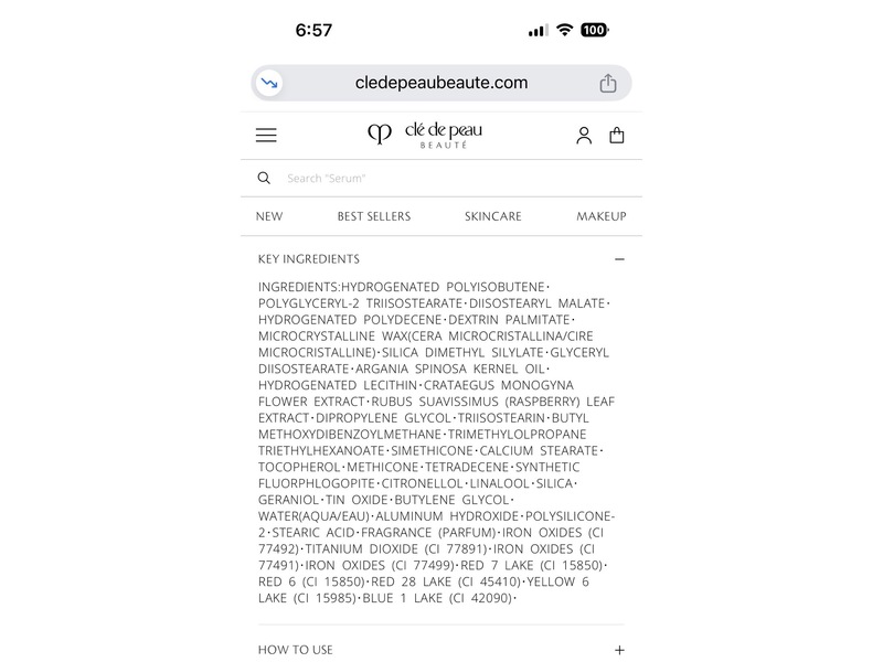 Cle De Peau Beaute Cream Rouge Shine Lip Color, 206 Calliandra, 8 g