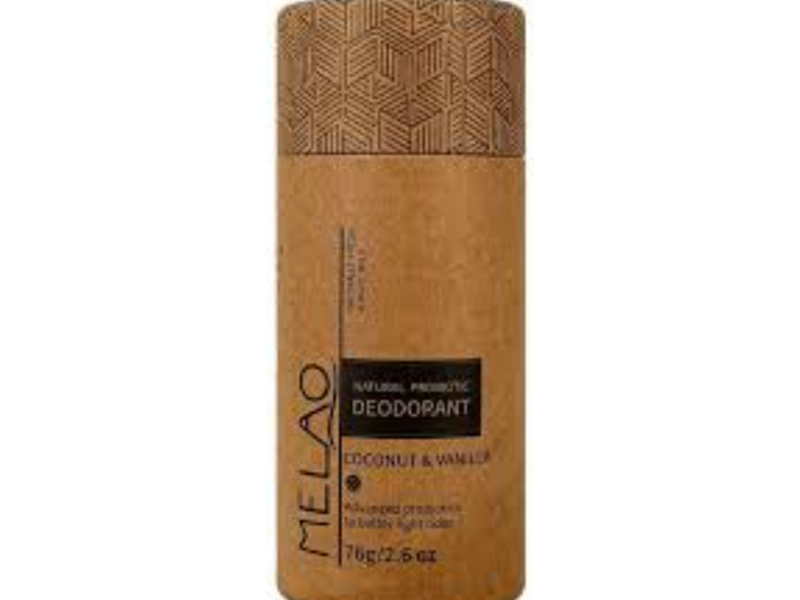 Melao Natural Probiotic Deodorant, Coconut & Vanilla, 2.6 oz/76 g