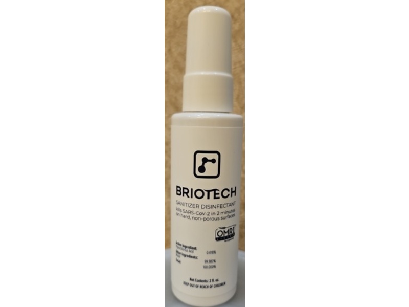Briotech Sanitizer Disinfectant, 2 fl oz
