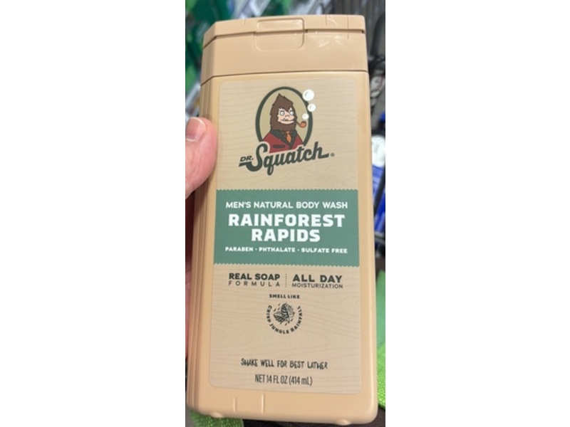 Dr.Squatch Men's Natural Body Wash, Rainforest Rapids, 14 fl oz/414 mL
