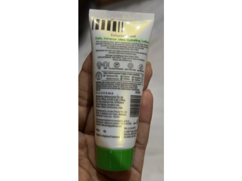 Cetaphil Dam Daily Advance Ultra Hydrating Lotion, Shea Butter, Vitamin B3 & Pro-Vitamin B5, 30 g