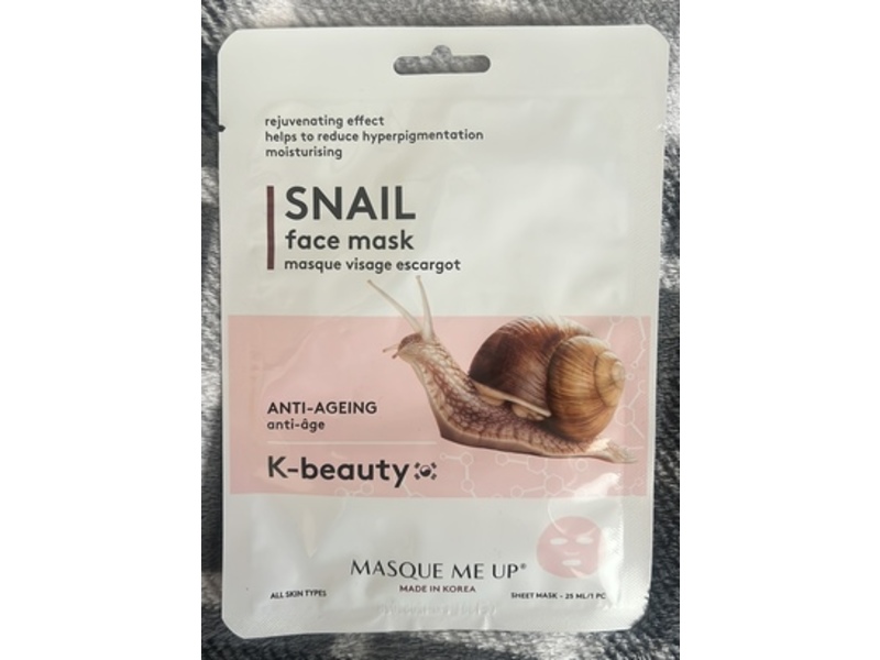 K-beauty Masque Me Up Snail Face Mask Anti-Ageing, 25 mL, 1 Count