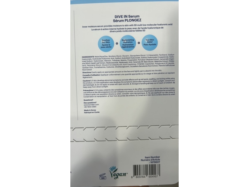 Torriden Dive In Serum, Hyaluronic Acid, 1.69 fl oz/50 mL, Pack Of 2