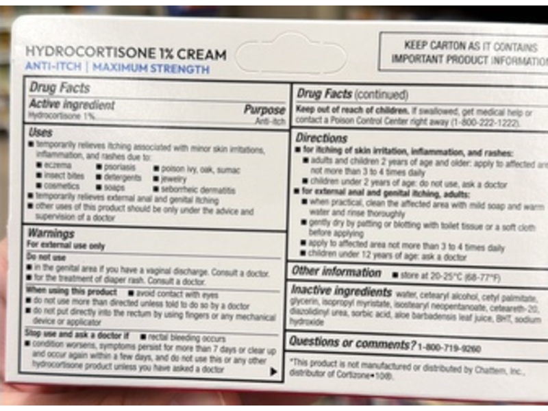 Signature Select Anti-Itch Hydrocortisone 1% Cream, Soothing Aloe, 1 oz/28 g