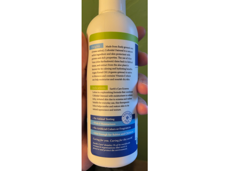Earth's Care Eczema Lotion, Aloe & Almond Oil, 8 fl oz/237 mL