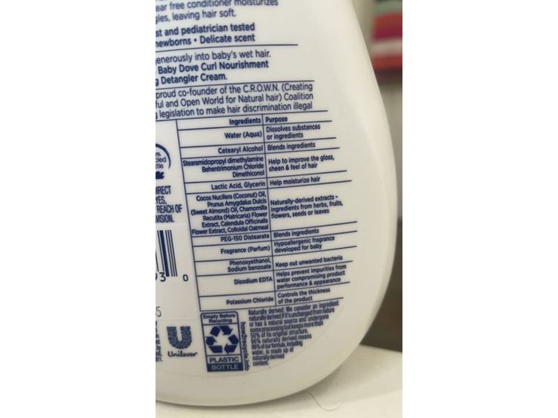 Baby Dove Textured Hair Care Softening Conditioner, Curl Nourishment, 13 fl oz/384 mL