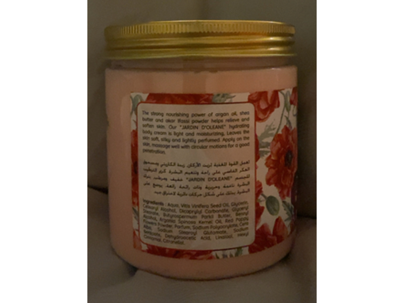 Jarbin D'oleane Body Cream, Aker Fassi, 16.90 fl oz/500 mL