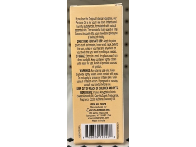 Personal Care Thai Coconut Roll-On Perfume Oil, 0.33 fl oz/10 mL