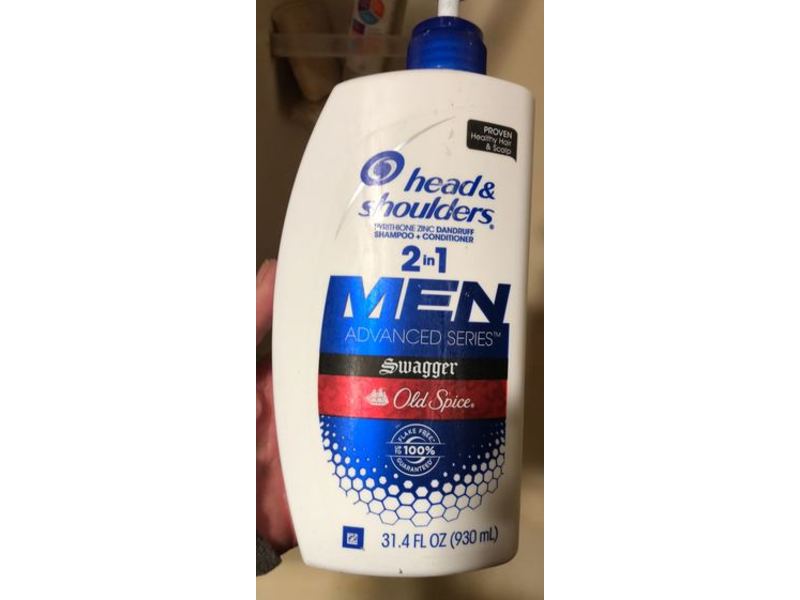 Head & Shoulders 2 In 1 Men Shampoo + Conditioner, Old Spice, Swagger, 31.4 fl oz/930 mL, Pack Of 2