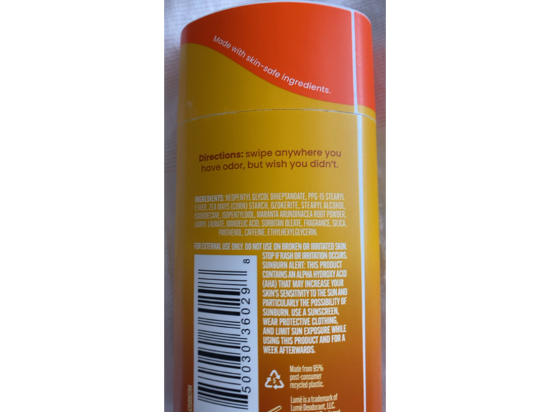 Lume Whole Body Deodorant, Toasted Coconut, 2.6 oz/75 g