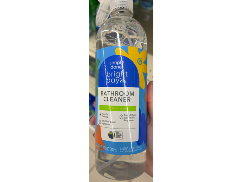 Simply Done Bright Day Bathroom Cleaner, Lime Zest Scent, 23 fl oz/680 mL