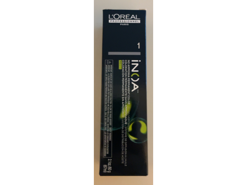 L'Oreal Professionnel Paris Inoa Permanent Color, 1/1N Black, 2.1 oz/60 g