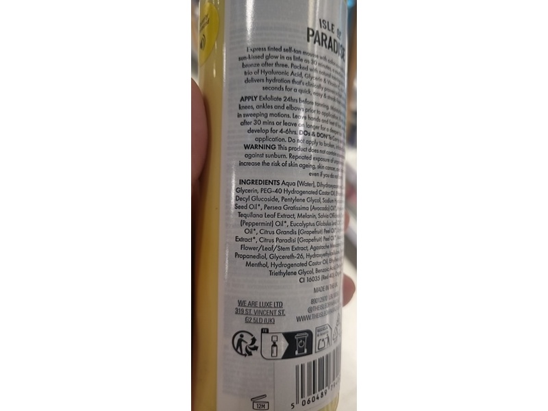 Isle of Paradise Express Tinted Self-Tan Mousse, 6.76 fl oz/200 mL