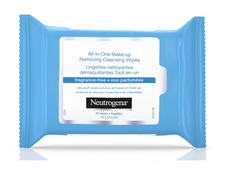 Neutrogena All-In-One Make-Up Removing Cleansing Wipes, Fragrance-Free, 25 Count
