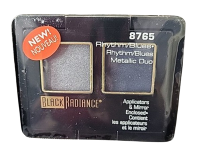Black Radiance Metallic Eye Shadow Duo, 8765 Rhythm Blues, 0.12 oz/3.6 g