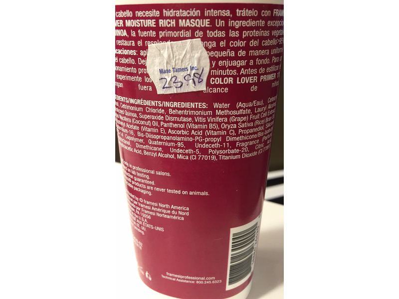 Framesi Color Lover Moisture Rich Masque, 16.9 fl oz/500 mL