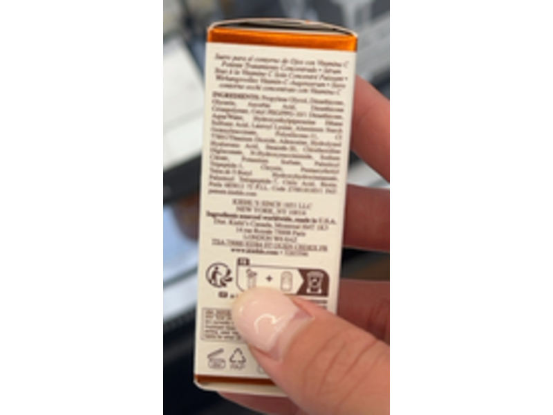 Kiehl's Powerful Strength Line Reducing & Dark Circle Diminishing Vitamin C Eye Serum, Tripeptide & Hyaluronic Acid, 0.5 fl oz/15 mL