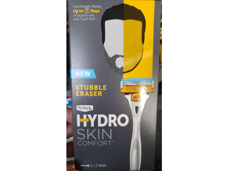 Schick Hydro Skin Comfort Stubble Eraser Razor, 1 + 2 Refills