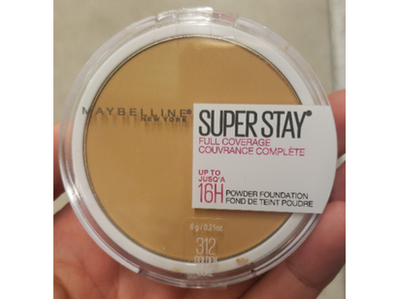 Maybelline Super Stay Full Coverage Powder Foundation, 312 Golden, 0.21 oz/6 g